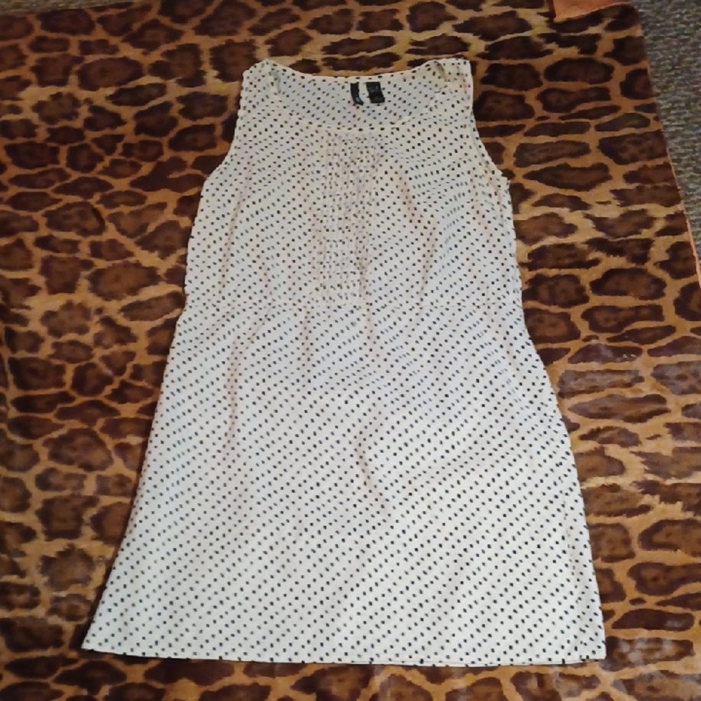 Mango Cream and Black Polka Dot Midi Dress 4